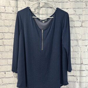 Ladies Green Envelope long sleeved blouse Size1X